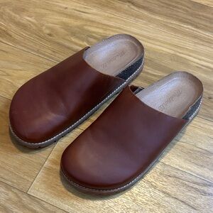 Madewell leather Lugsole slides size 7